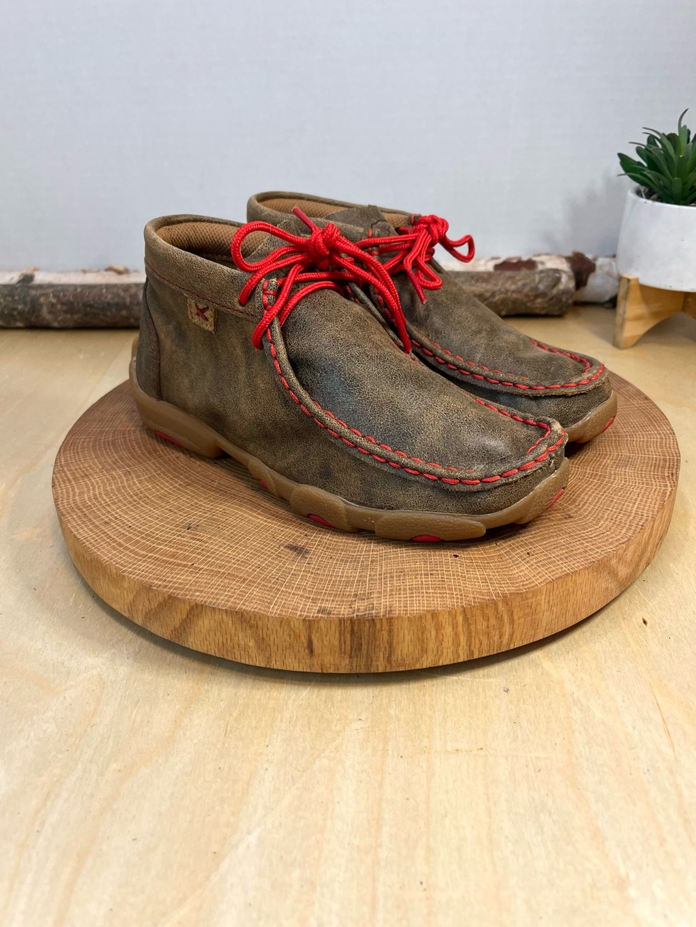 Twisted X Kid’s Chukka Driving Moc YDM0021 - Brown/Red - Size 1M
